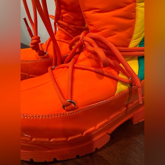 🆕Jeffrey Campbell Skis Snow Boots/ Orange Multi Retro Moon Boot 8 - Picture 8 of 9